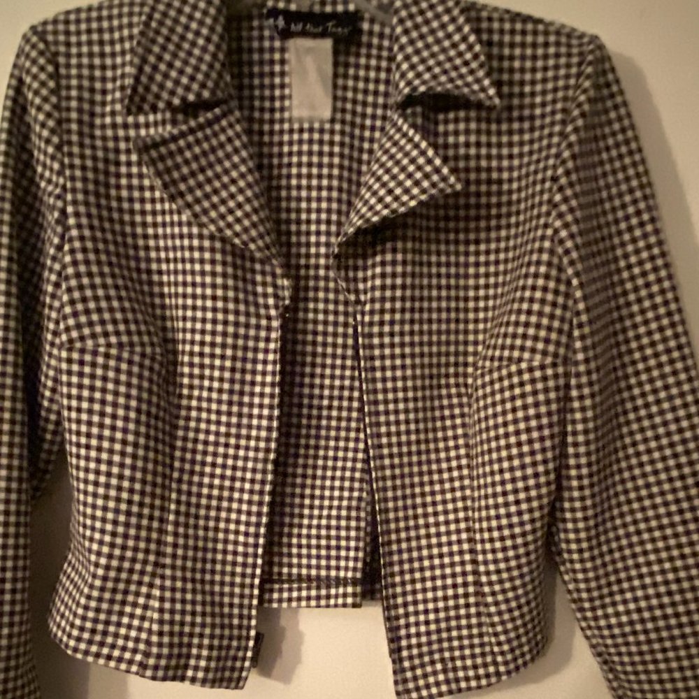 All That Jazz Black & White Checkered Blazer - Picture 6 of 6